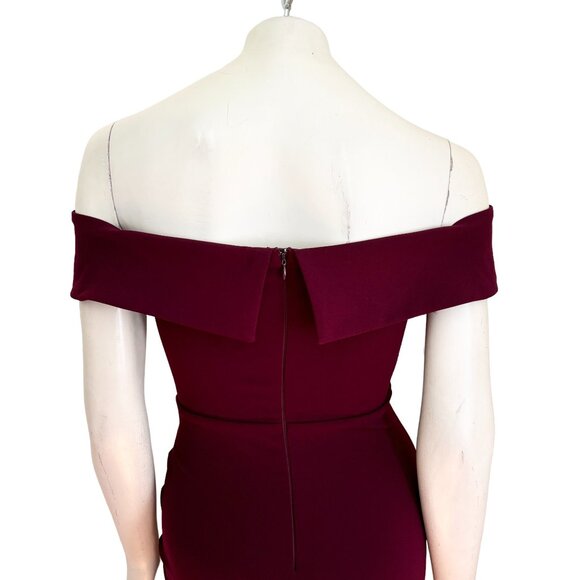 LULUS Aveline Off the Shoulder Maxi Dress in Burgundy SZ S - Picture 7 of 13